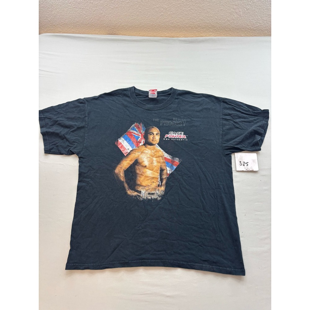 Cage Fighter BJ Penn The Prodigy MMA Authentic Graphic T-Shirt Black XL